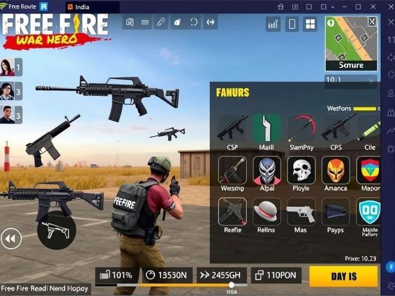 Free Fire War Hero weapons and equipment collection